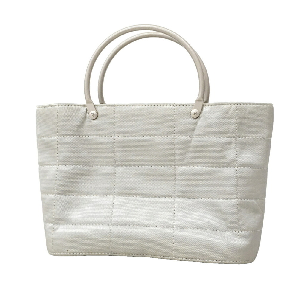 Chanel handbag, nylon, gray, women's
